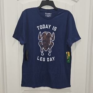 Tipsy Elves Navy Blue "Today Is Leg Day" Graphic Tee
